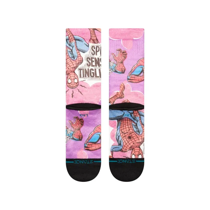 Men Marvel X Poly Crew Socks Spidey Senses Stance Crew