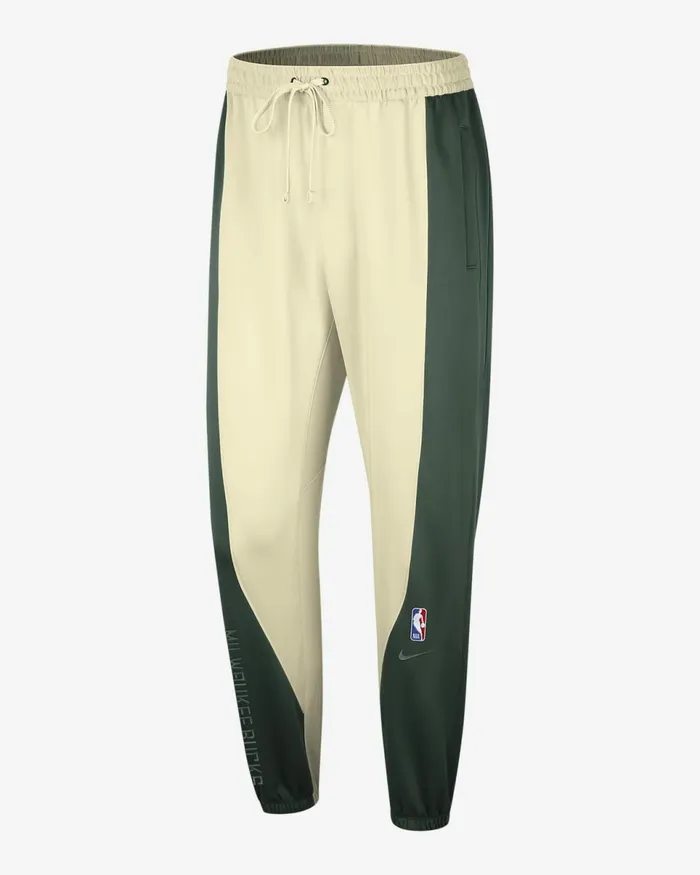 Men Milwaukee Bucks Showtime Firflat Opal Nike Trousers And Tights