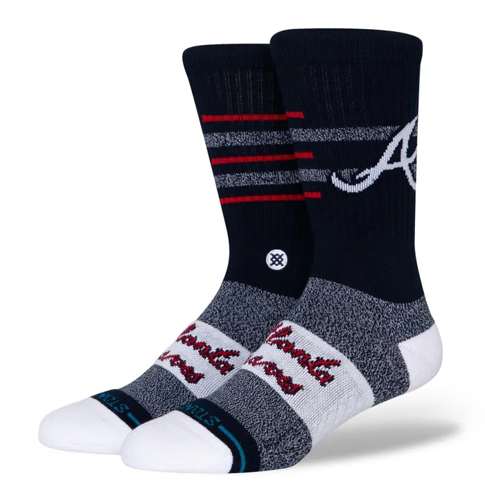 Men MLB X 2024 Closer Crew Socks Closer Braves 8211 Red Stance Crew
