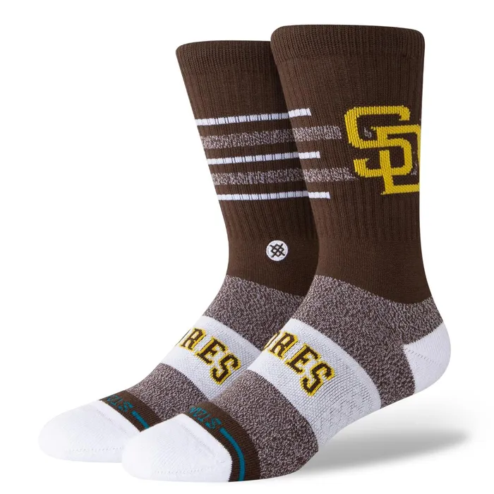 Men MLB X 2024 Closer Crew Socks Closer Padres 8211 Brown Stance Crew