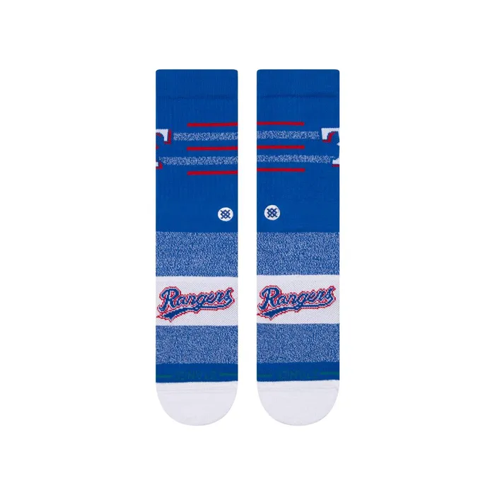 Men MLB X 2024 Closer Crew Socks Closer Rangers 8211 Blue Stance Crew