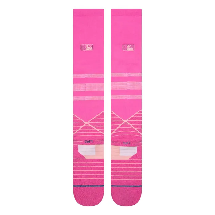 Men MLB X Mothers Day 2024 OTC Socks Pink Stance Over The Calf