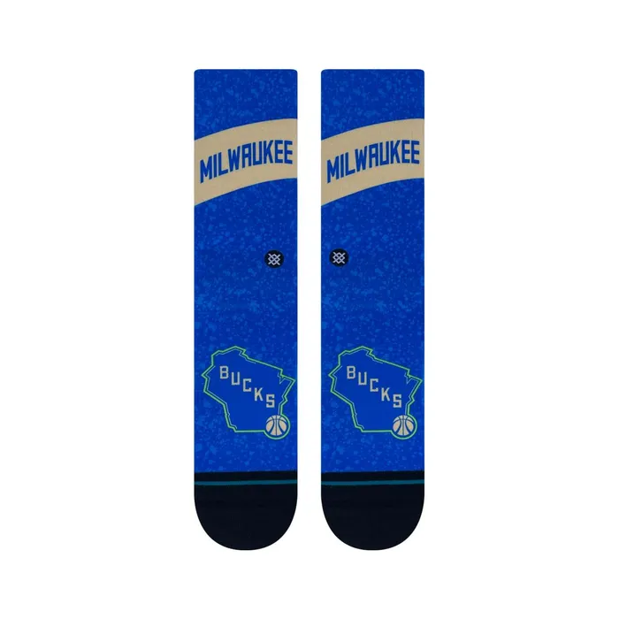 Men NBA X 2024 City Edition Poly Crew Socks Milwaukee Bucks Stance Crew