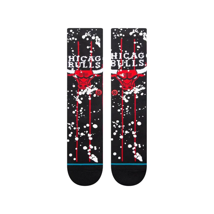 Men NBA X Overspray Crew Socks Chicago Bulls 8211 Black Stance Crew