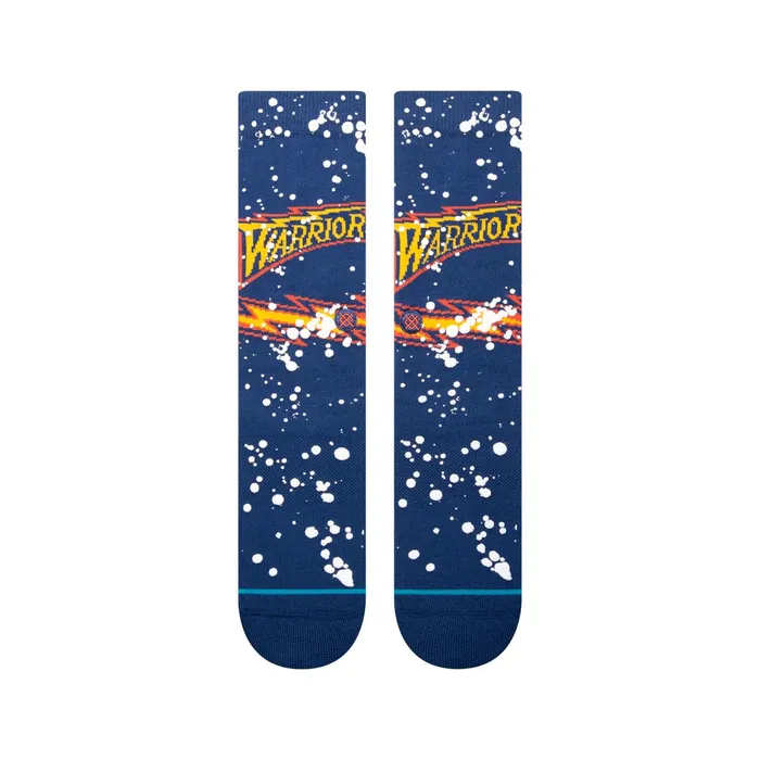 Men NBA X Overspray Crew Socks Golden State Warriors 8211 Navy Stance Crew