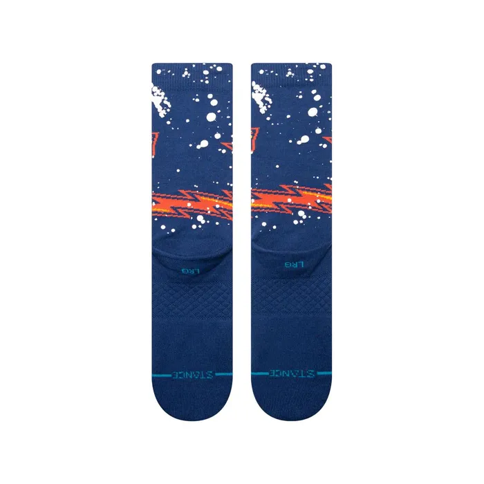 Men NBA X Overspray Crew Socks Golden State Warriors 8211 Navy Stance Crew