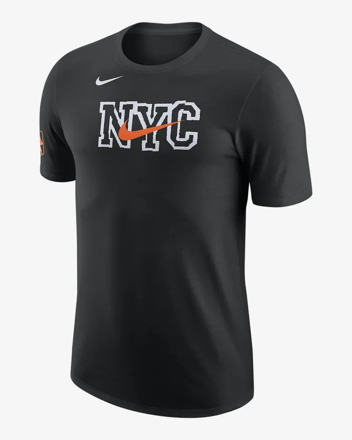 Men New York Knicks City Edition Black Nike Tops And TShirts