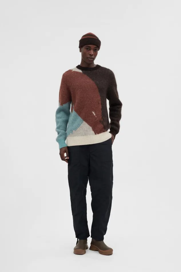 Men Norse Projects Beanies Alpaca Mohair Stripe Beanie Espresso
