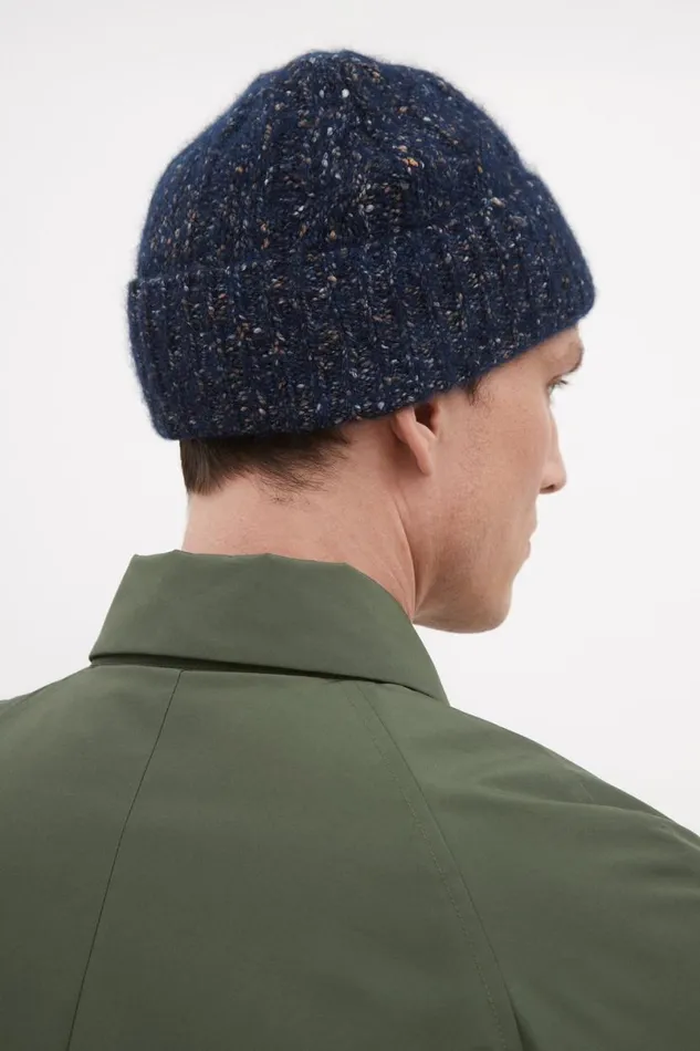 Men Norse Projects Beanies Cotton Alpaca Cable Beanie Dark Navy