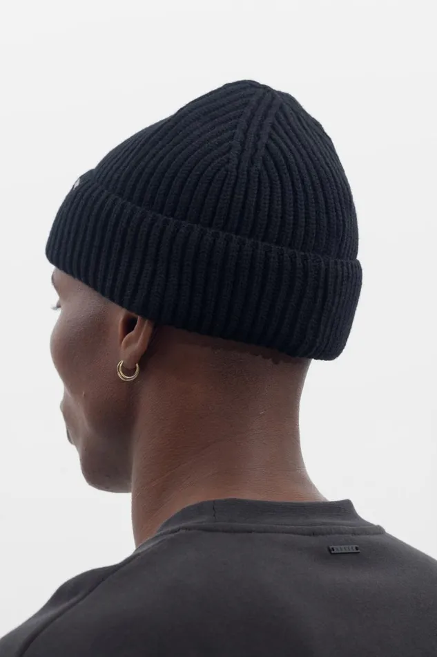 Men Norse Projects Beanies Fine Merino Rib Beanie Black