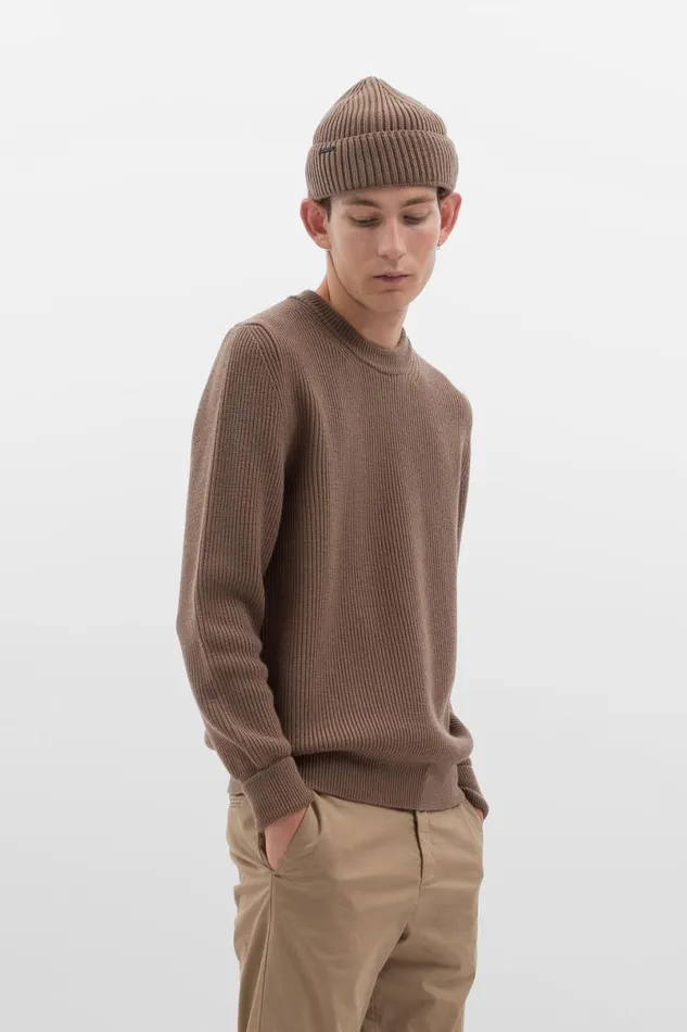Men Norse Projects Beanies Fine Merino Rib Beanie Utility Khaki