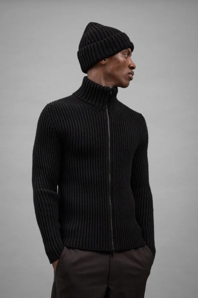 Men Norse Projects Beanies Hybrid Rib Beanie Stretch Wool Black