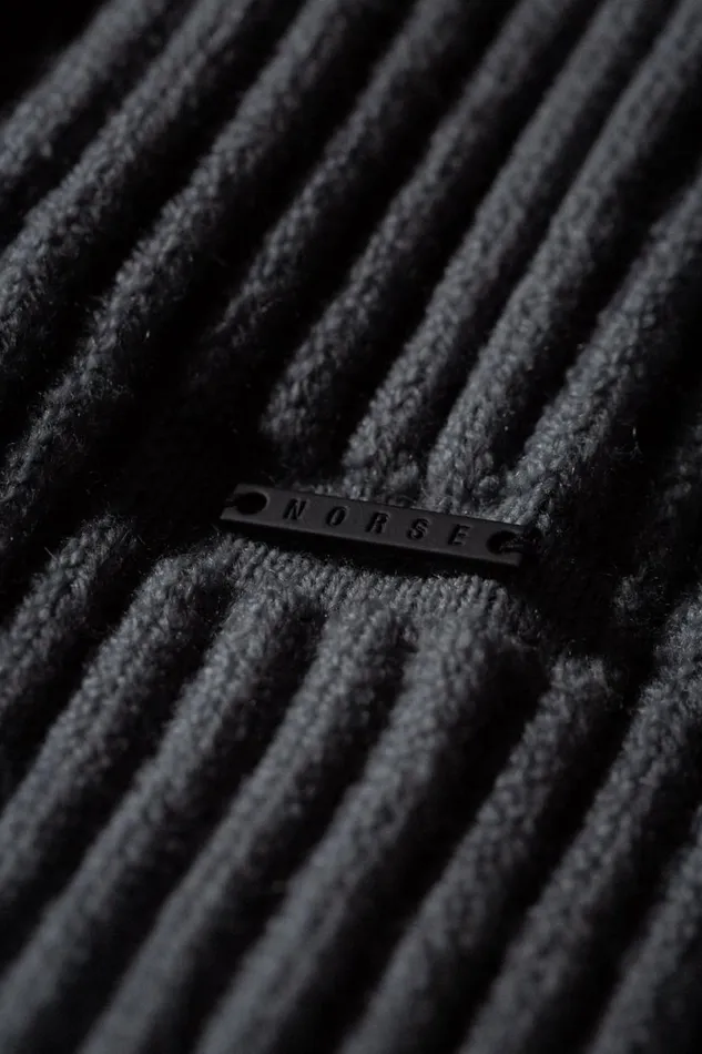 Men Norse Projects Beanies Hybrid Rib Beanie Stretch Wool Warm Grey