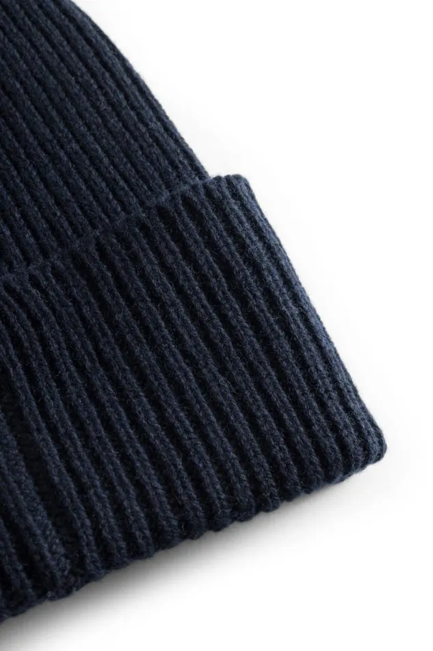 Men Norse Projects Beanies Merino Lambswool Rib N Logo Beanie Dark Navy