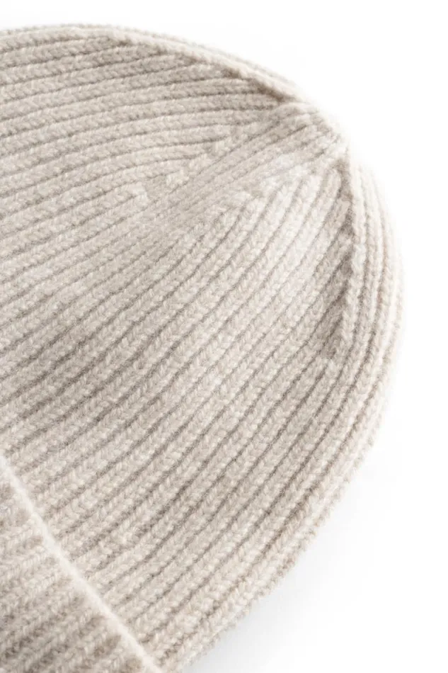 Men Norse Projects Beanies Merino Lambswool Rib N Logo Beanie Oatmeal