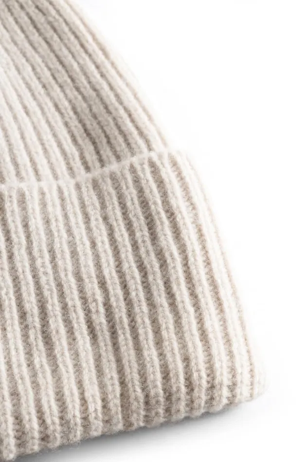 Men Norse Projects Beanies Merino Lambswool Rib N Logo Beanie Oatmeal