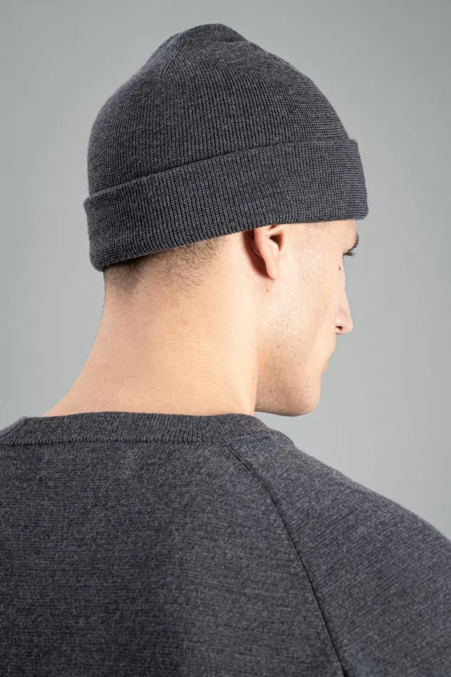 Men Norse Projects Beanies Norse Top Tech Merino Beanie Charcoal Melange
