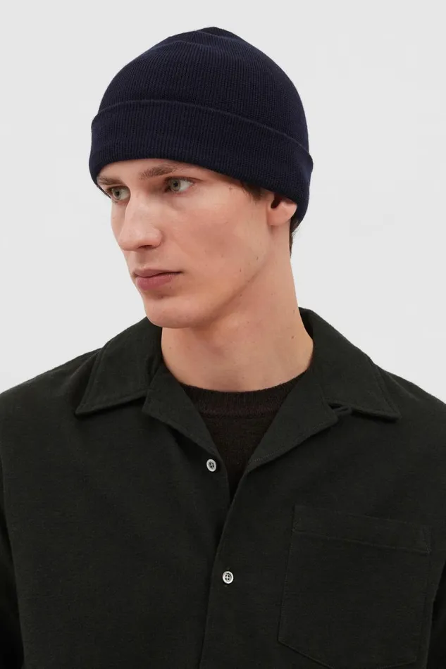 Men Norse Projects Beanies Top Tech Merino Beanie Dark Navy