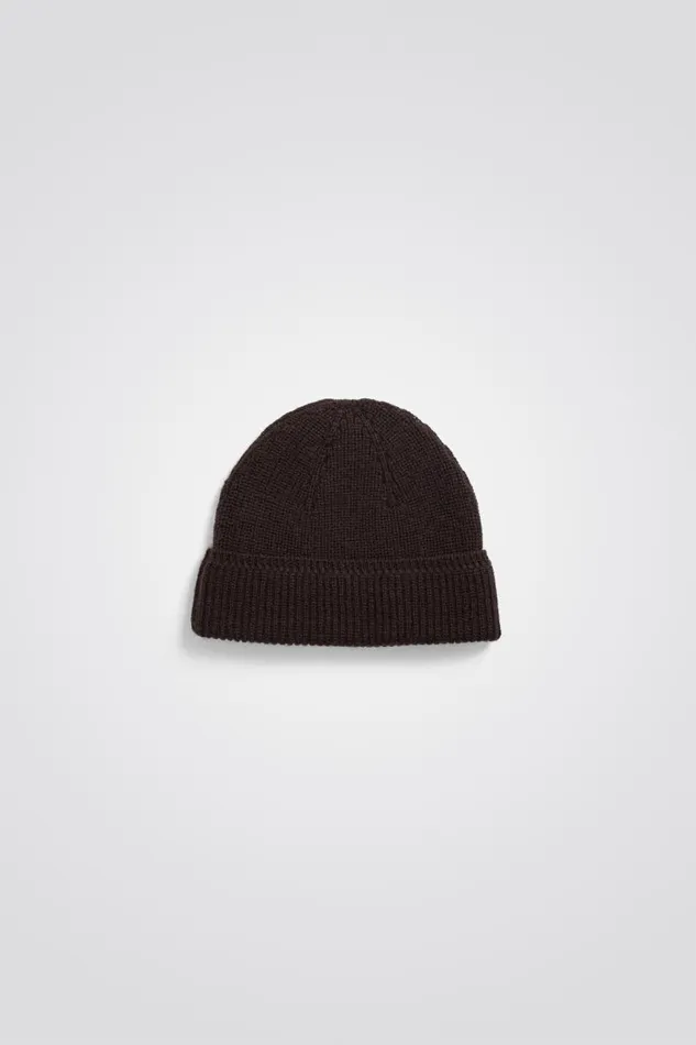 Men Norse Projects Beanies Wool Cotton Rib Beanie Espresso
