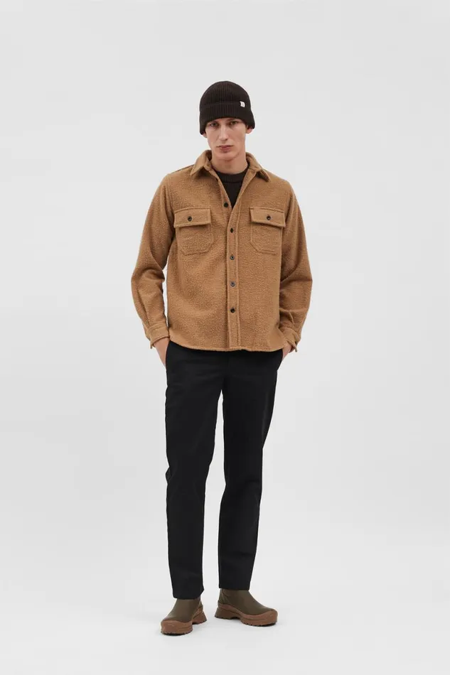 Men Norse Projects Beanies Wool Cotton Rib Beanie Espresso