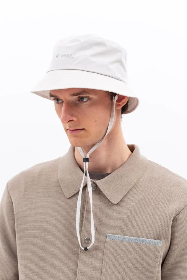 Men Norse Projects Caps GoreTex Infinium Bucket Hat Marble White