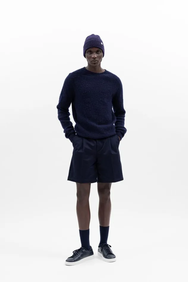 Men Norse Projects Knitwear Birnir Brushed Lambswool Dark Navy