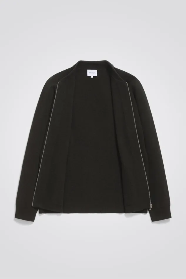 Men Norse Projects Knitwear Bjarne Milano Full Zip Jacket Beech Green