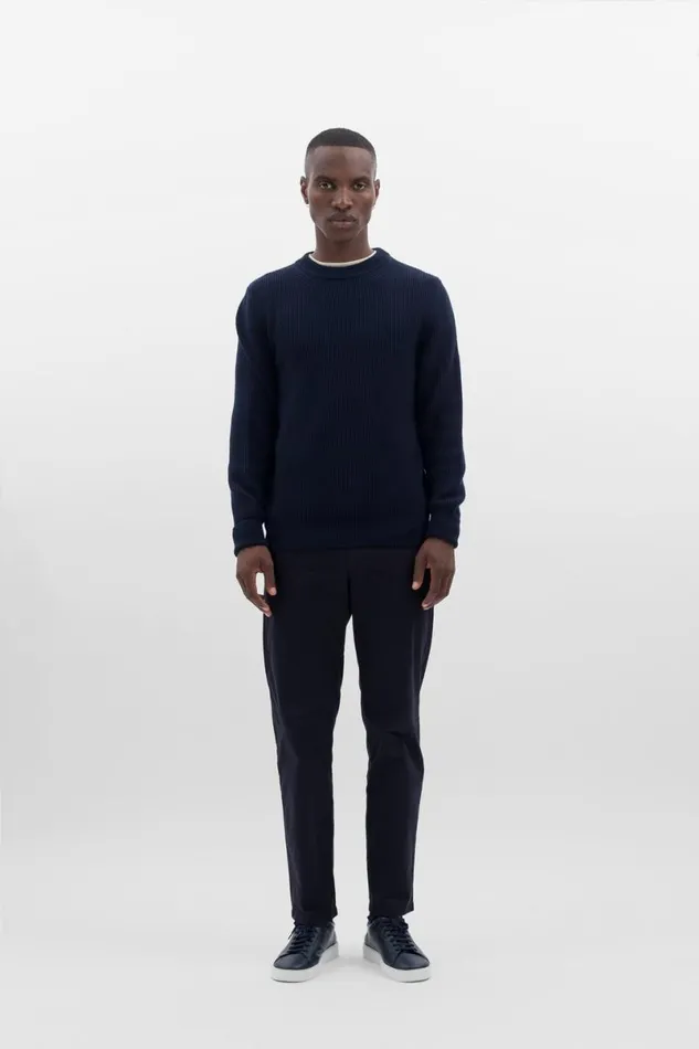 Men Norse Projects Knitwear Fine Merino Rib Crewneck Dark Navy