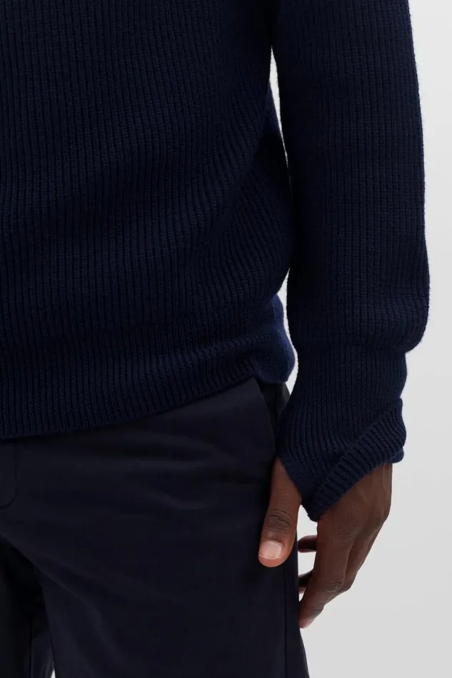 Men Norse Projects Knitwear Fine Merino Rib Crewneck Dark Navy