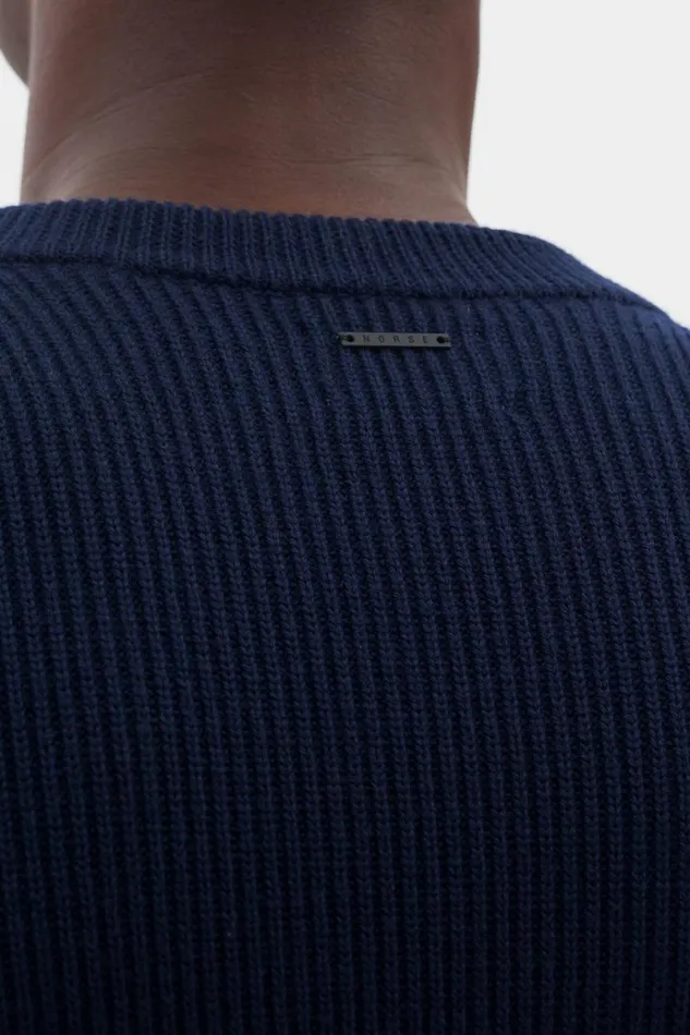 Men Norse Projects Knitwear Fine Merino Rib Crewneck Dark Navy