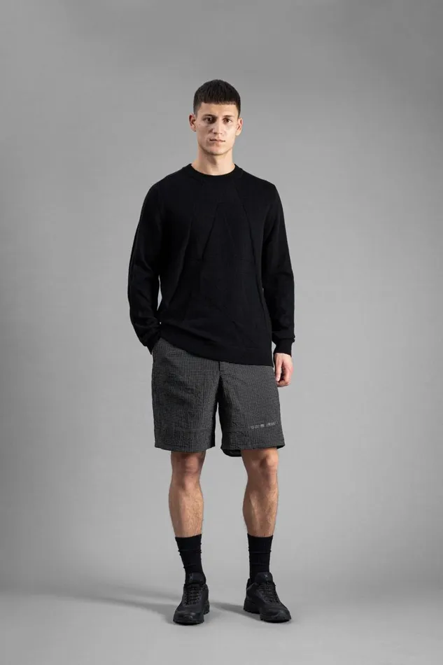 Men Norse Projects Knitwear Hybrid Merino Monogram Black