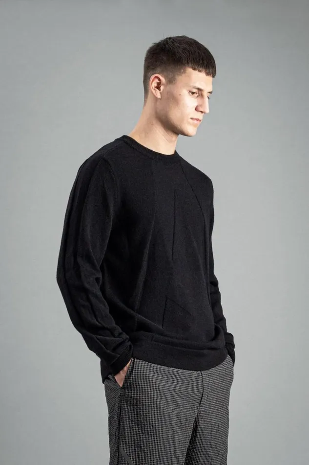 Men Norse Projects Knitwear Hybrid Merino Monogram Black