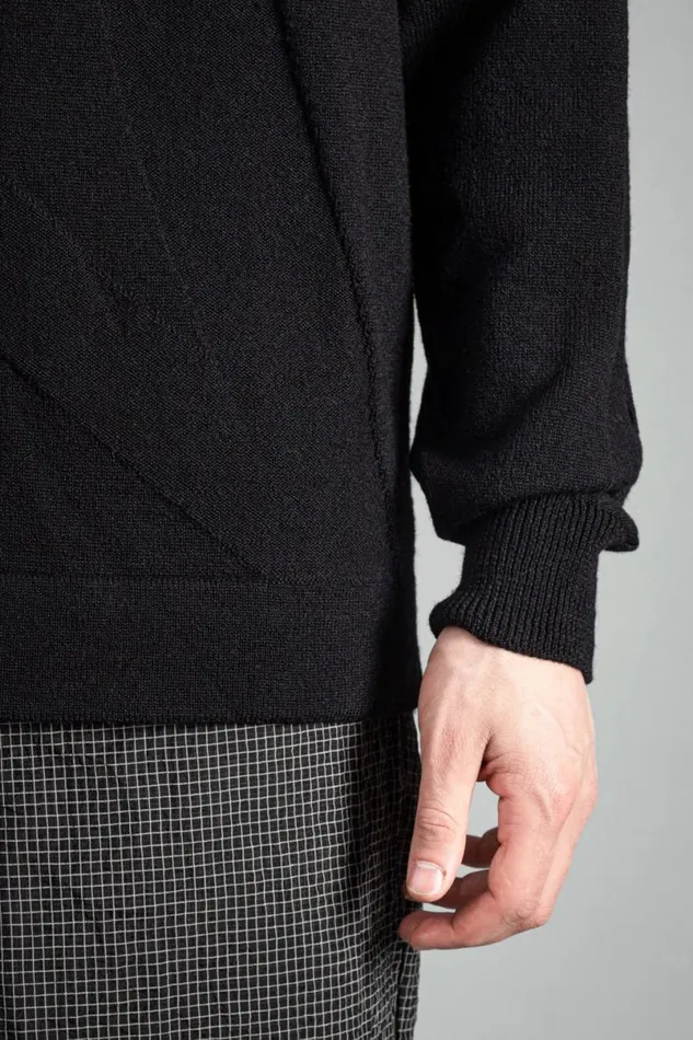 Men Norse Projects Knitwear Hybrid Merino Monogram Black