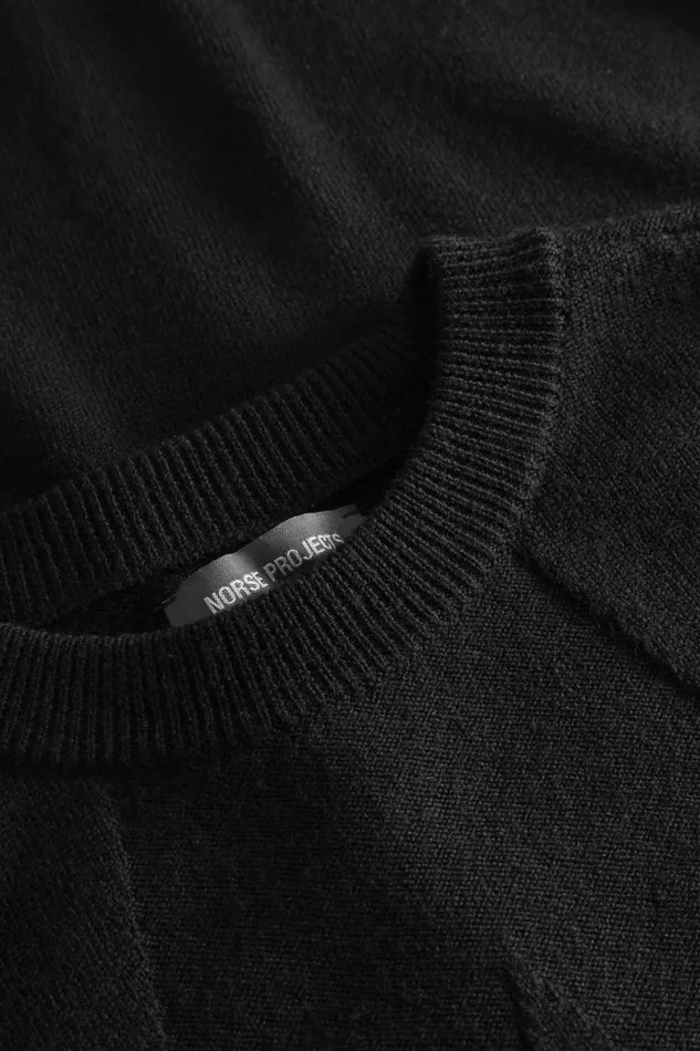 Men Norse Projects Knitwear Hybrid Merino Monogram Black