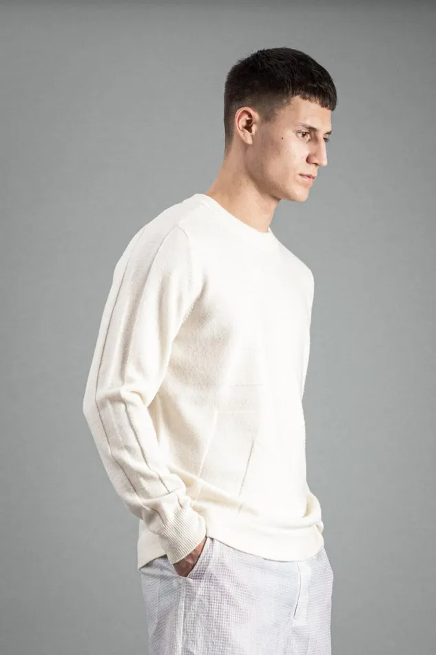 Men Norse Projects Knitwear Hybrid Merino Monogram Ecru