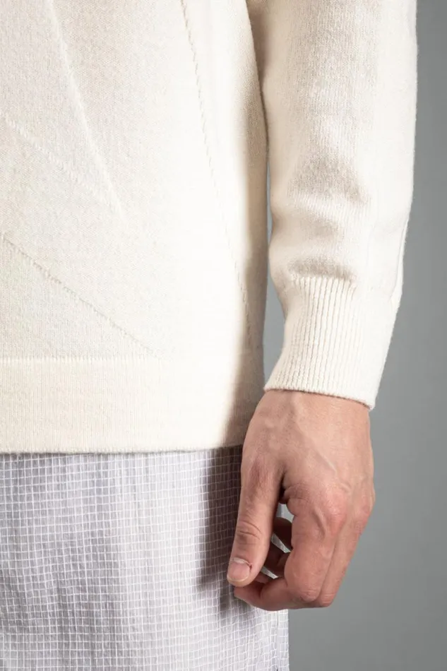 Men Norse Projects Knitwear Hybrid Merino Monogram Ecru