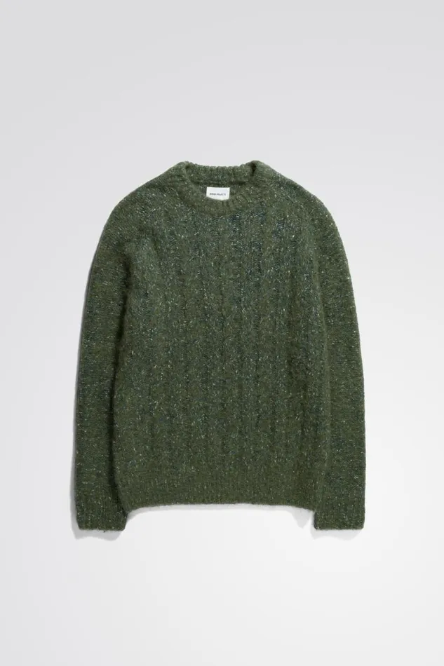 Men Norse Projects Knitwear Ivar Cotton Alpaca Cable Sweater Spruce Green