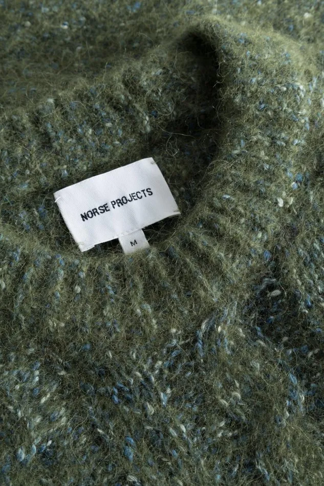 Men Norse Projects Knitwear Ivar Cotton Alpaca Cable Sweater Spruce Green