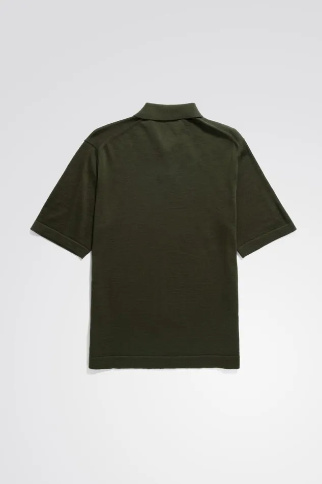 Men Norse Projects Knitwear Jon Tech Merino SS Polo Army Green