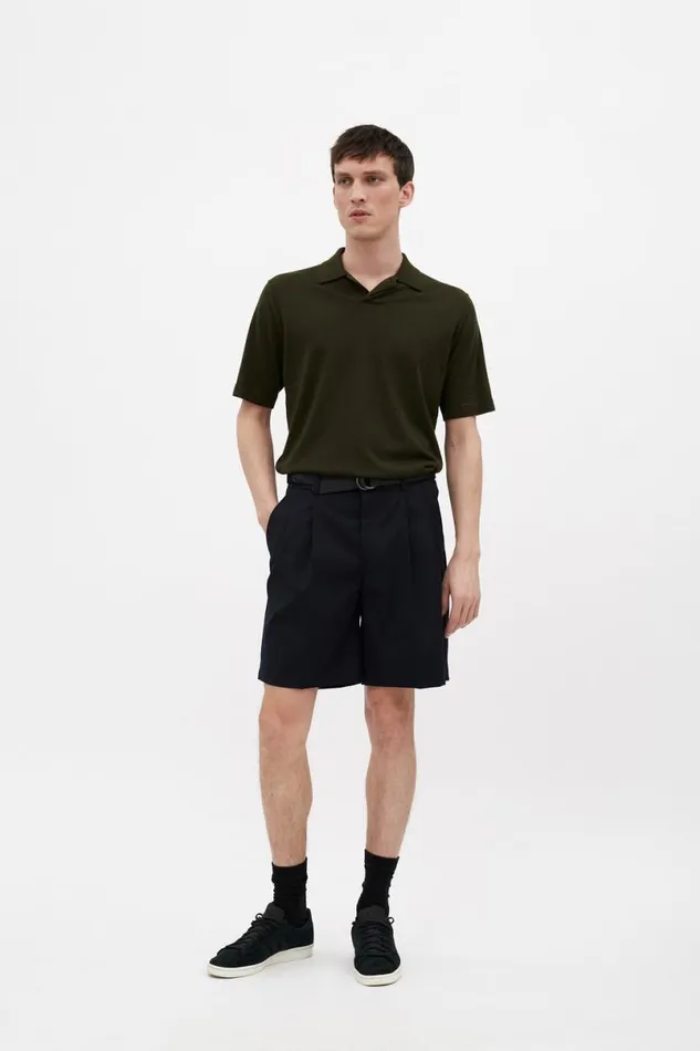 Men Norse Projects Knitwear Jon Tech Merino SS Polo Army Green