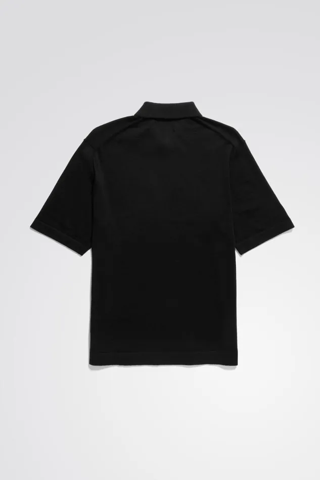 Men Norse Projects Knitwear Jon Tech Merino SS Polo Black