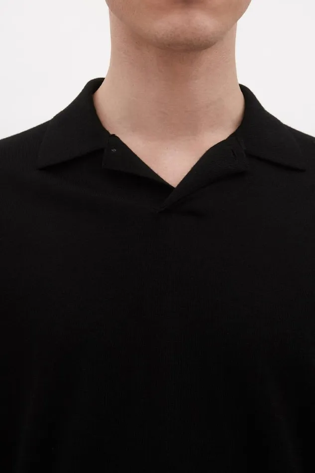 Men Norse Projects Knitwear Jon Tech Merino SS Polo Black