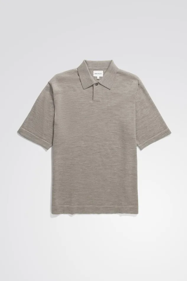 Men Norse Projects Knitwear Jon Tech Merino SS Polo Sand