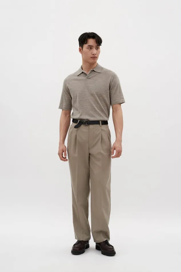 Men Norse Projects Knitwear Jon Tech Merino SS Polo Sand