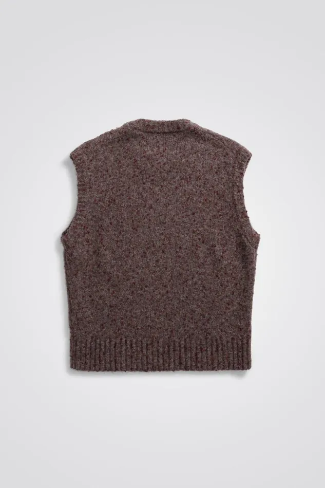 Men Norse Projects Knitwear Manfred Tweed Vest Burgundy