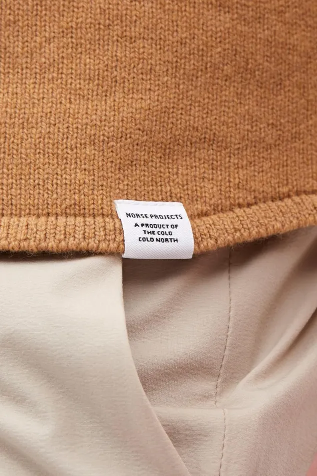 Men Norse Projects Knitwear Martin Merino Lambswool Shirt Camel
