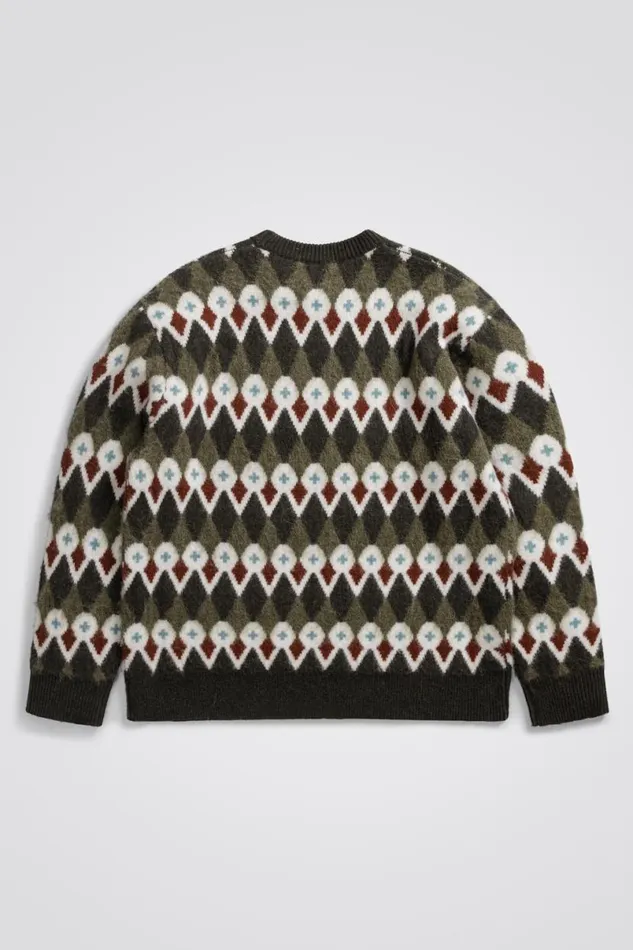 Men Norse Projects Knitwear Rune Merino Fair Isle Jacquard Sweater Ivy Green