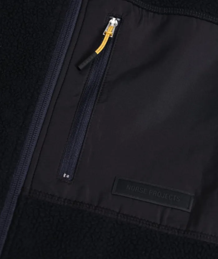 Men Norse Projects Outerwear Frederik Fleece Full Zip Jacket Dark Navy