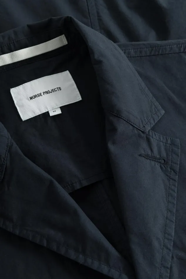 Men Norse Projects Outerwear Nilas Typewriter Work Jacket Dark Navy