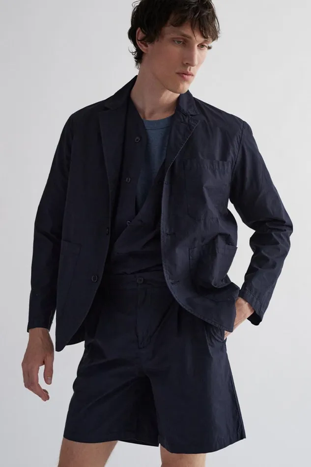 Men Norse Projects Outerwear Nilas Typewriter Work Jacket Dark Navy